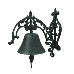 CHEMIN DE CAMPAGNE - Cloche de jardin de porte ancienne en fonte noire 25 x 26 cm