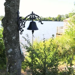 CHEMIN DE CAMPAGNE - Cloche de jardin de porte ancienne fonte noire 25 x 15 cm