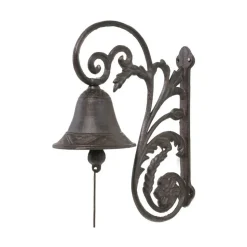 CHEMIN DE CAMPAGNE - Cloche de jardin de porte ancienne fonte marron 28x20cm