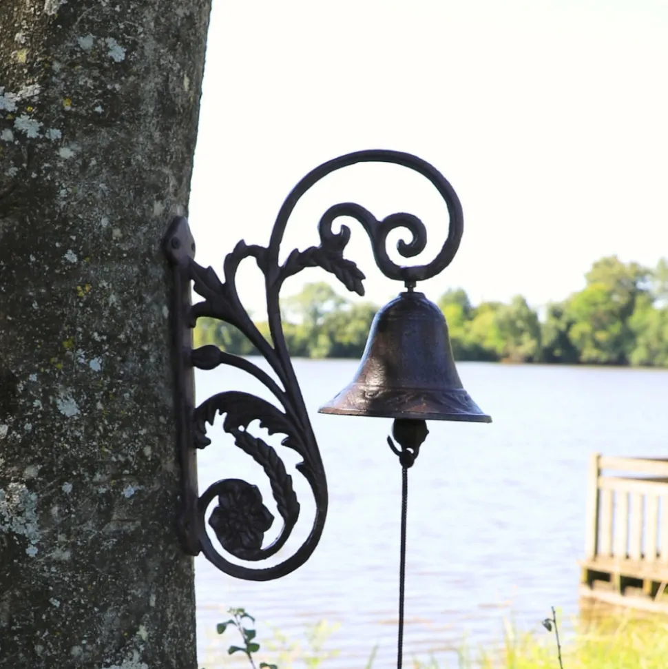 CHEMIN DE CAMPAGNE - Cloche de jardin de porte ancienne fonte marron 28x20cm
