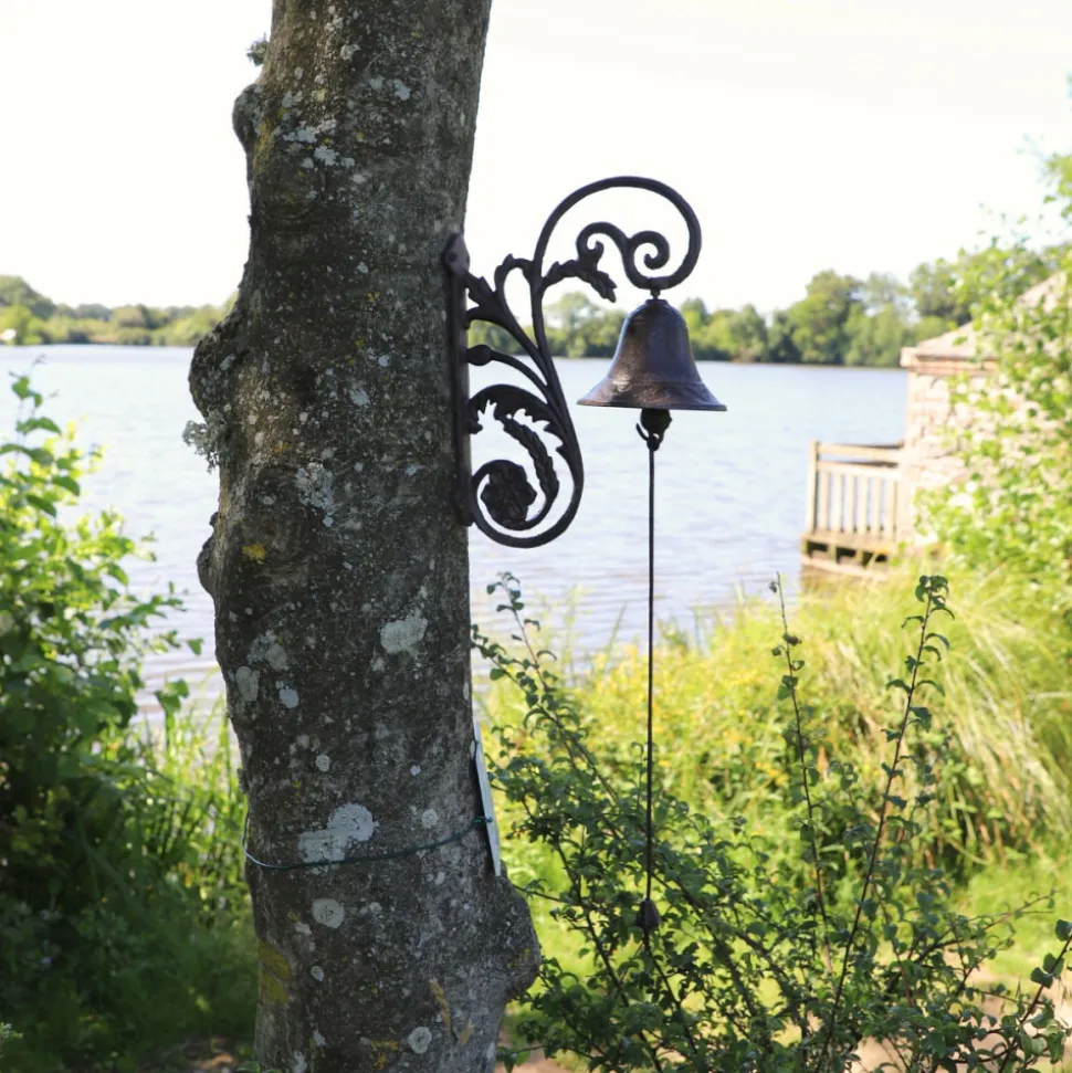 CHEMIN DE CAMPAGNE - Cloche de jardin de porte ancienne fonte marron 28x20cm