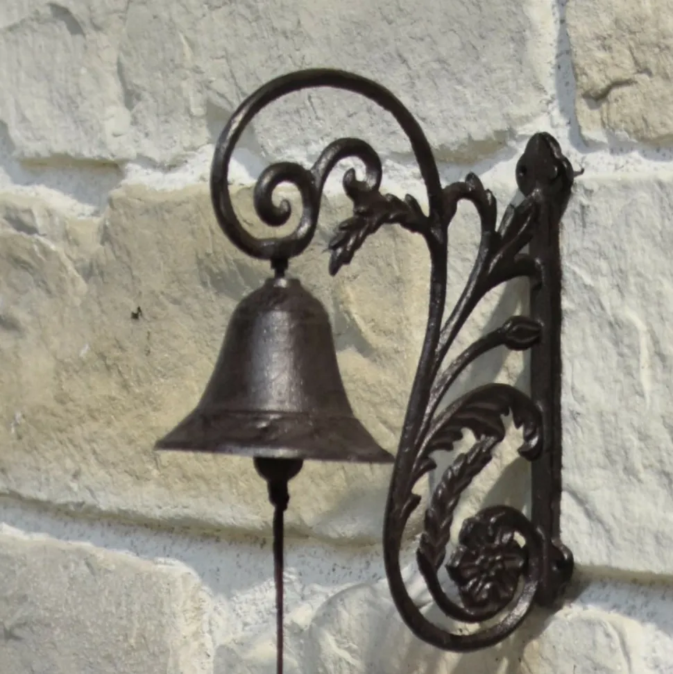 CHEMIN DE CAMPAGNE - Cloche de jardin de porte ancienne fonte marron 28x20cm