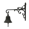 CHEMIN DE CAMPAGNE - Cloche de jardin de porte ancienne en fonte marron 29 x 26 cm