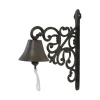 CHEMIN DE CAMPAGNE - Cloche de jardin de porte ancienne en fonte marron 29 x 22 cm
