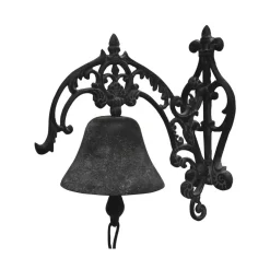 CHEMIN DE CAMPAGNE - Cloche de jardin de porte ancienne fonte noire 25 x 26 cm