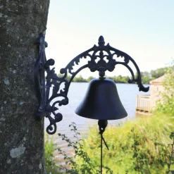 CHEMIN DE CAMPAGNE - Cloche de jardin de porte ancienne fonte noire 25 x 26 cm