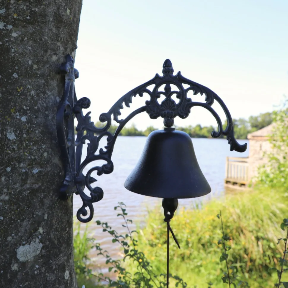 CHEMIN DE CAMPAGNE - Cloche de jardin de porte ancienne fonte noire 25 x 26 cm