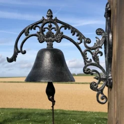 CHEMIN DE CAMPAGNE - Cloche de jardin de porte ancienne fonte noire 25 x 26 cm