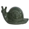 CHEMIN DE CAMPAGNE - Escargot en céramique émaillée verte 19 x 11 x 11 cm