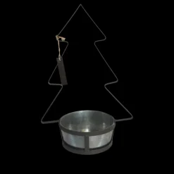 CHEMIN DE CAMPAGNE - Jardinière extérieure sapin de noël métal gris 21x19x25.5cm