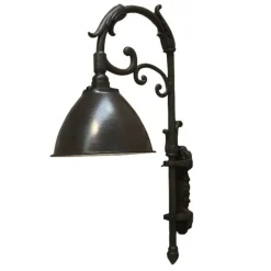 CHEMIN DE CAMPAGNE - Lampe lumière extérieur jardin retro mural métal fonte marron 70cm