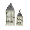 CHEMIN DE CAMPAGNE - Lanternes jardin extérieur à poser bougie ancienne bois blanc 58-39cm