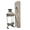 CHEMIN DE CAMPAGNE - Lanterne murale extérieur jardin bougie ancienne bois blanc 54cm