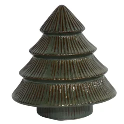 CHEMIN DE CAMPAGNE - Sapin en céramique émaillée verte ø14.5 x 15 cm