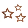 CHEMIN DE CAMPAGNE - Set de 3 étoiles métal rouillé marron ø15-22-26.5 cm
