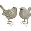 CHEMIN DE CAMPAGNE - Set de 2 oiseaux en résine crème 9 x 5 x 9 cm
