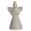 CHEMIN DE CAMPAGNE - Statue statuette sculpture déco ange noël céramique blanche 13cm