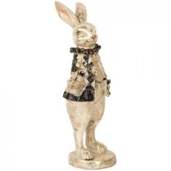 CLAYRE & EEF - Lapin décoratif beige plastique 9x10x24cm
