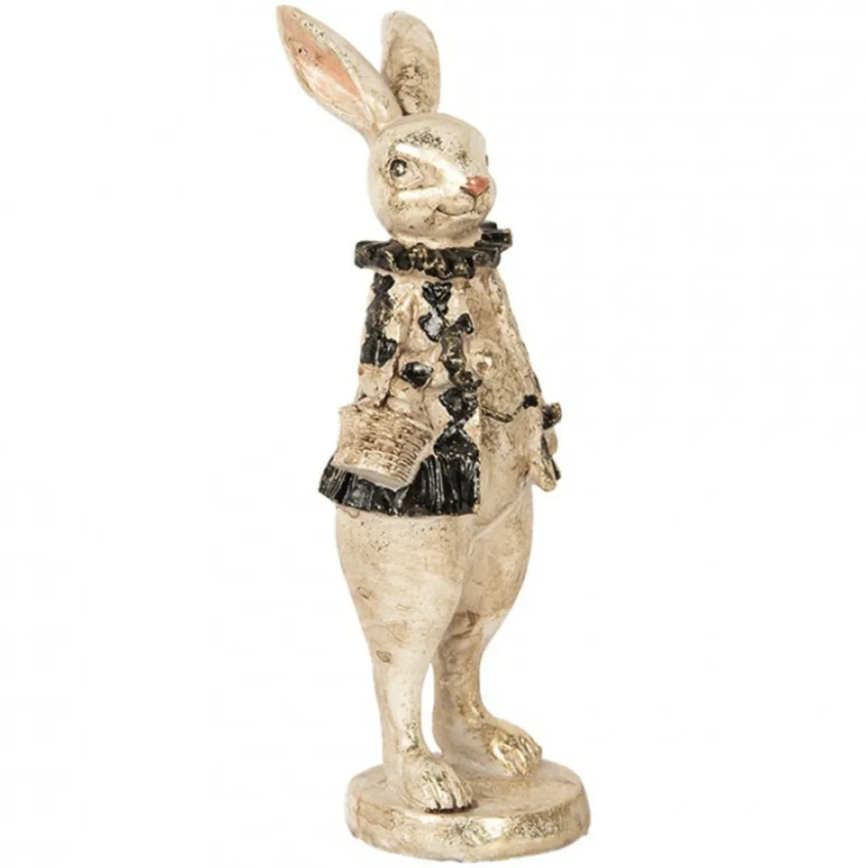 CLAYRE & EEF - Lapin décoratif beige plastique 9x10x24cm