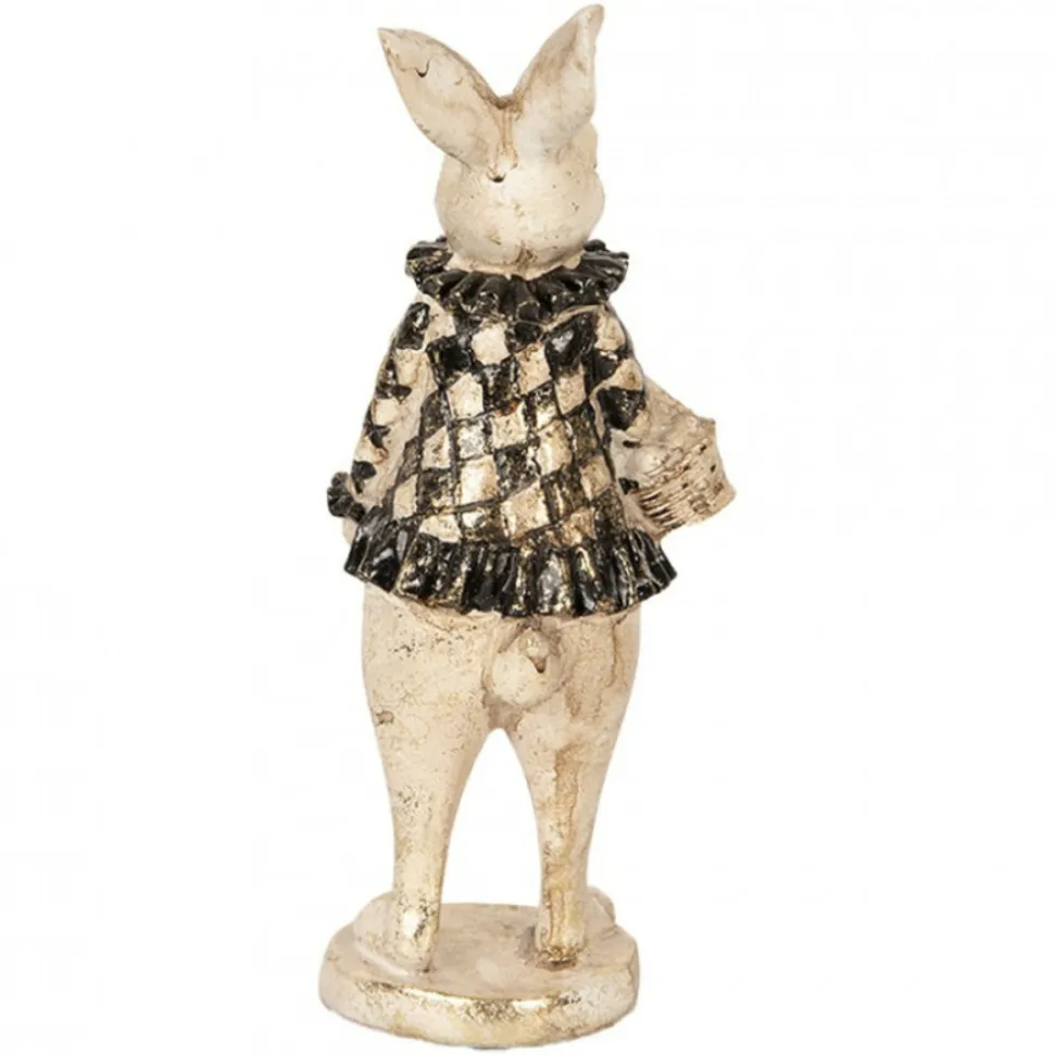 CLAYRE & EEF - Lapin décoratif beige plastique 9x10x24cm