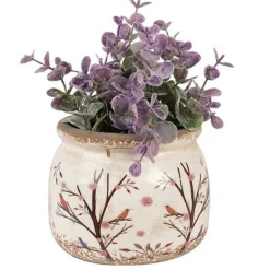 CLAYRE & EEF - Pot de fleurs céramique branches beige marron 12x10cm