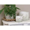 CLAYRE & EEF - Pot de fleurs pierre tiges de blé beige vert 20x20cm