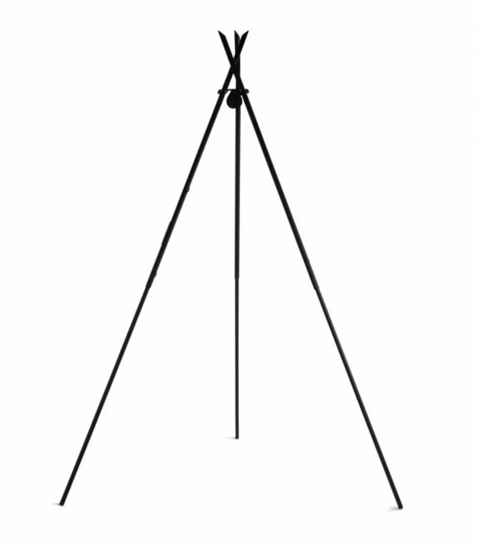 COOK - Barbecue 2 grilles de cuisson suspendu « tipi » sur trépied 210 cm – en acier 70 cm et 40 cm
