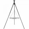 COOK - Barbecue grille de cuisson suspendu « tipi » sur trépied 210 cm – en acier inox 80 cm