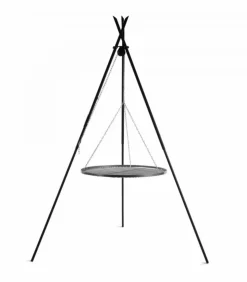 COOK - Barbecue grille de cuisson suspendu « tipi » sur trépied 210 cm – en acier 80 cm