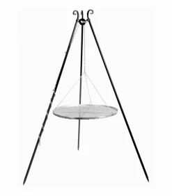 COOK - Barbecue grille de cuisson suspendu en inox 50 cm sur trépied 180 cm