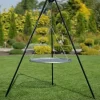 COOK - Barbecue grille de cuisson suspendu en acier 70 cm sur trépied 180 cm