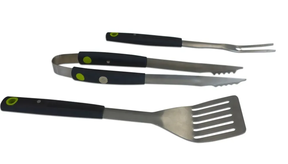 COOK IN GARDEN - Coffret bbq 3 pièces aimantées : pince, spatule, fourchette