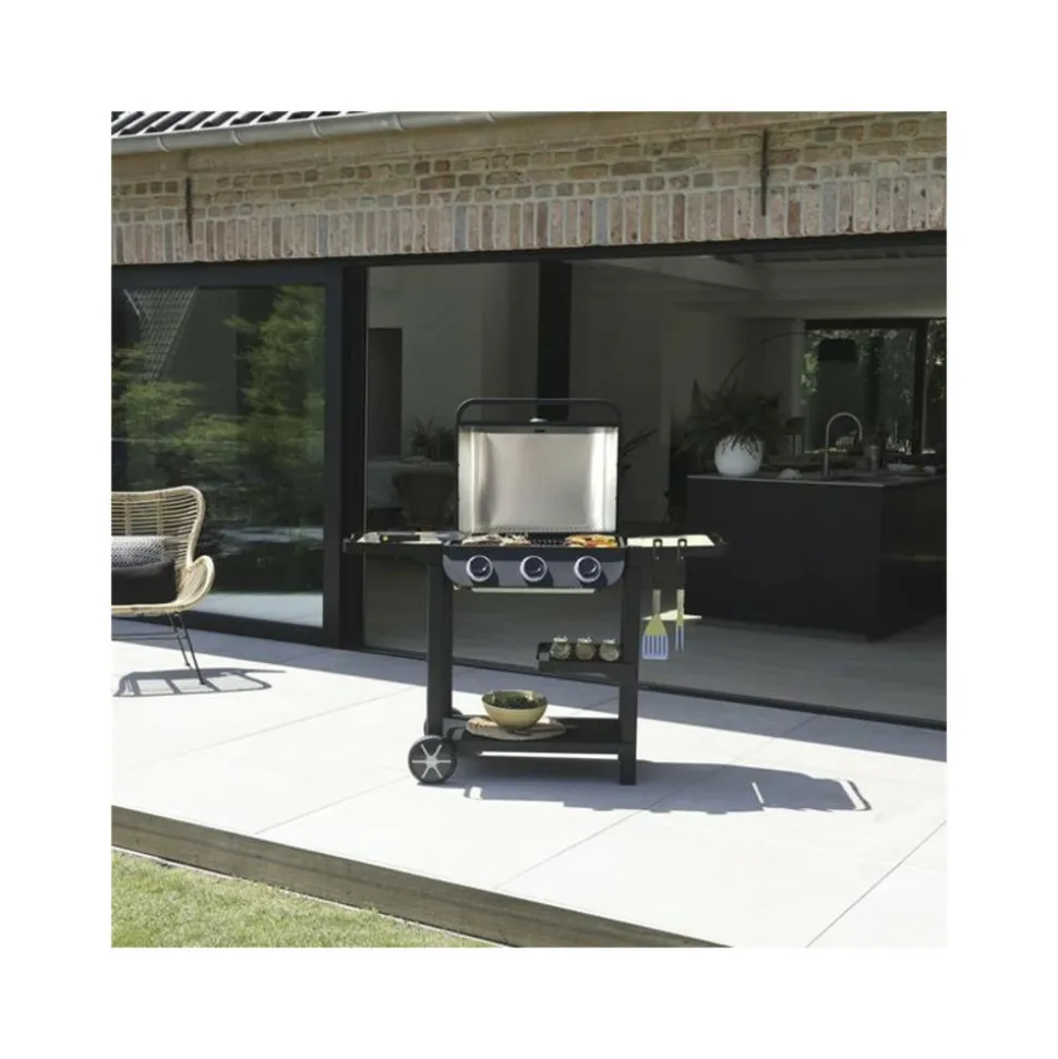 COOK IN GARDEN - Cook'in garden barbecue à gaz sur pied 3 feux 8.4kw - am083t
