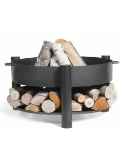 COOK KING - Brasero de jardin solafa avec range bois en acier-sans couvercle-ø 80cm-68 / 78 --