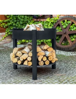 COOK KING - Brasero de jardin solafa xl avec range bois en acier-braséro seul-ø 80cm-60 --
