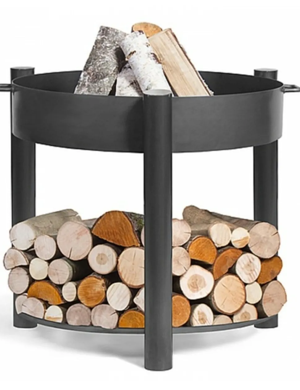 COOK KING - Brasero de jardin solafa xl avec range bois en acier-braséro seul-ø 80cm-60 --