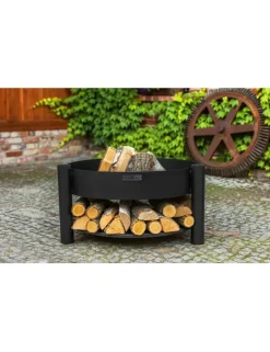 COOK KING - Brasero de jardin solafa avec range bois en acier-sans couvercle-ø 60cm-68 / 78 --
