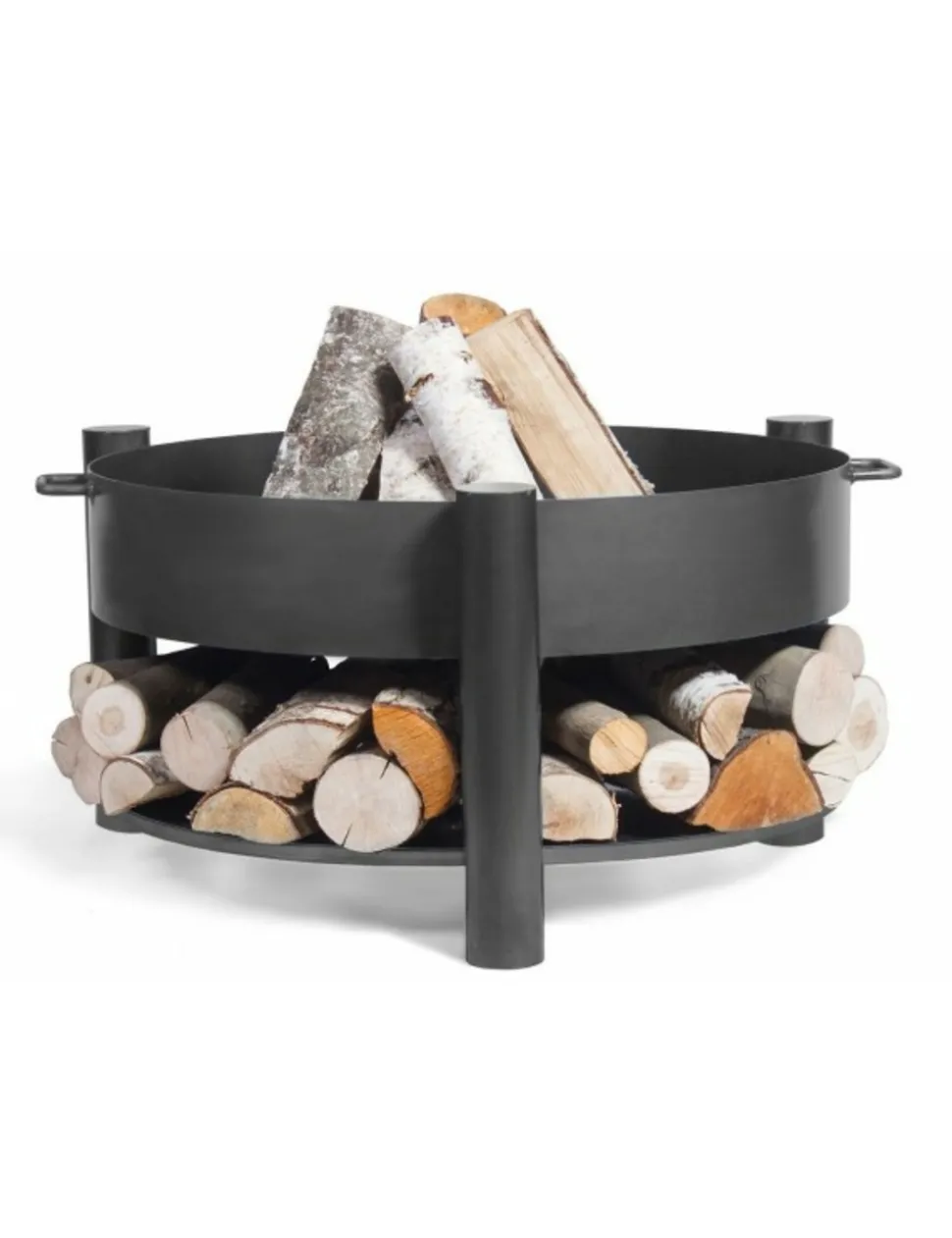 COOK KING - Brasero de jardin solafa avec range bois en acier-sans couvercle-ø 60cm-68 / 78 --