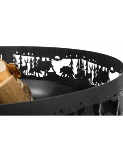 COOK KING - Brasero de jardin forest décoré forêt en acier 80 cm-braséro seul-80 --
