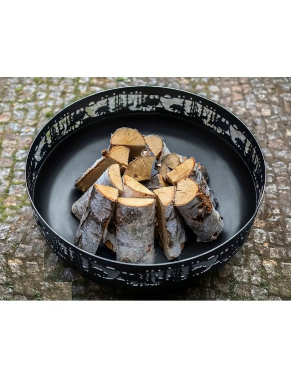 COOK KING - Brasero de jardin forest décoré forêt en acier 80 cm-braséro seul-80 --