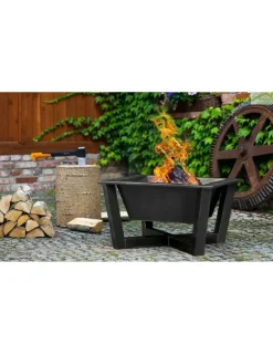 COOK KING - Brasero de jardin carré brasil 70x70 cm en acier-noir-sans couvercle-noir-70 --http://maisondelatendance.com/img/co/11.jpg-
