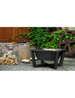 COOK KING - Brasero de jardin carré brasil 70x70 cm en acier-noir-sans couvercle-noir-70 --http://maisondelatendance.com/img/co/11.jpg-