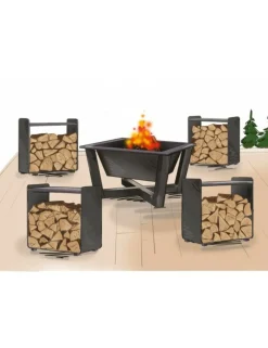 COOK KING - Brasero de jardin carré brasil 70x70 cm en acier-noir-sans couvercle-noir-70 --http://maisondelatendance.com/img/co/11.jpg-