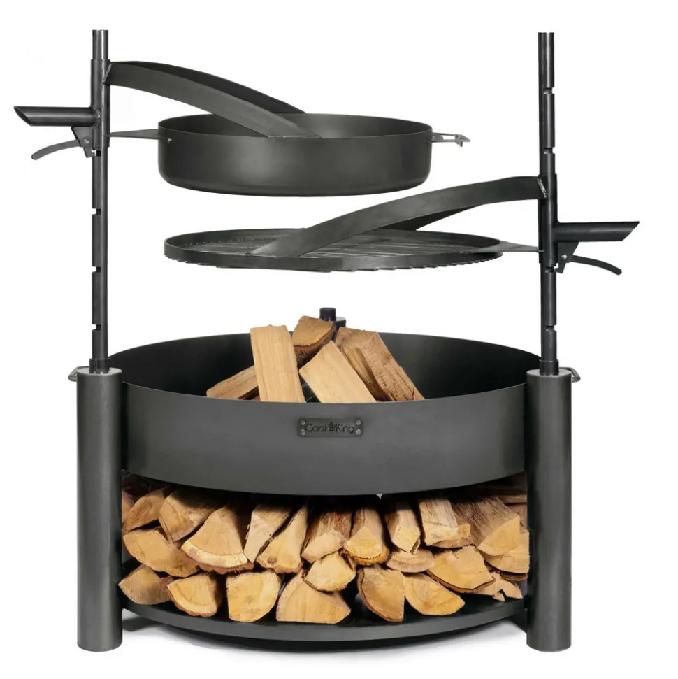 COOK KING - Brasero de jardin solafa 80cm avec grille en acier 60 cm