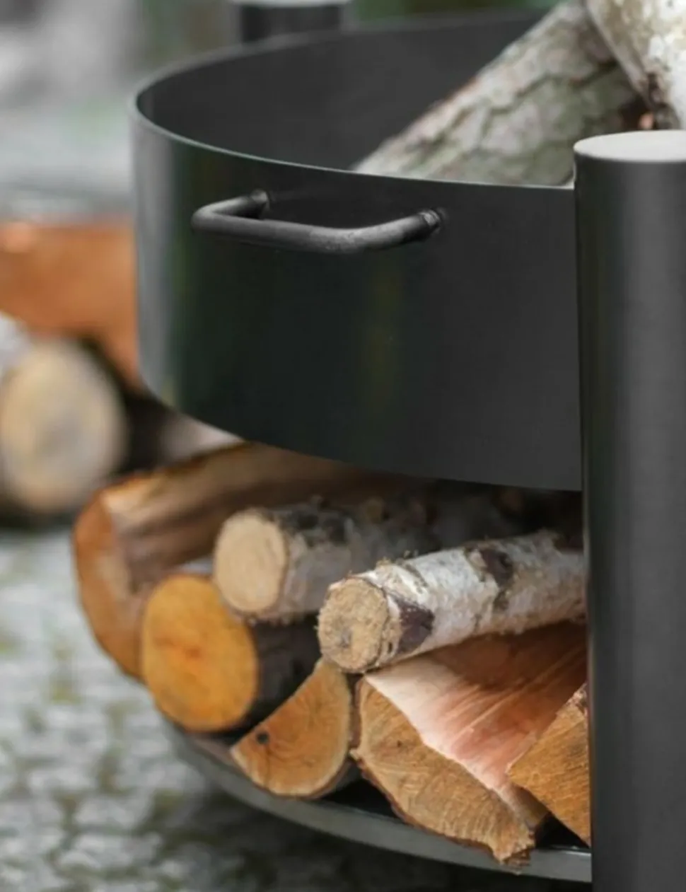 COOK KING - Brasero de jardin solafa avec range bois en acier-sans couvercle-ø 70cm-68 / 78 --