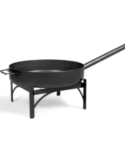 COOK KING - Grande poêle, faitout en acier naturel 50 cm avec 1 poignée-noir-sans support-noir-50 --