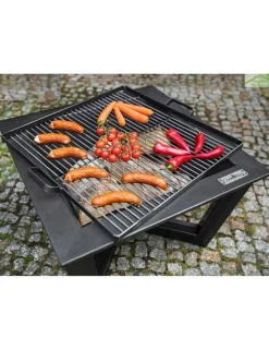 COOK KING - Grille de cuisson carrée pour brasero en acier-acier naturel--50x50 cm--acier naturel