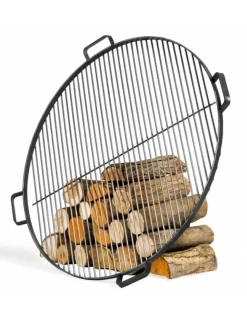 COOK KING - Grille de cuisson ronde en acier avec 4 poignées-acier noir sablé--ø 70 cm--acier noir sablé