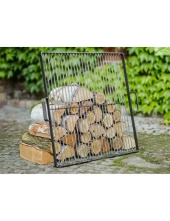 COOK KING - Grille de cuisson carrée pour brasero en acier-acier noir sablé--58x58 cm--acier noir sablé
