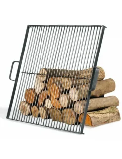 COOK KING - Grille de cuisson carrée pour brasero en acier-acier noir sablé--58x58 cm--acier noir sablé